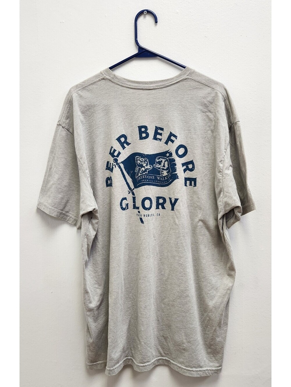 Firestone Walker Brewing Co Men's 2XL T-Shirt Beer Before Glory Gray Cotton Tee